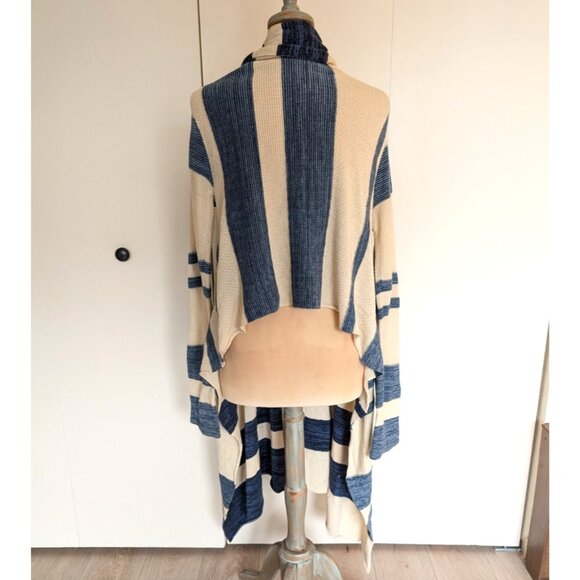 Ralph Lauren Women's Cotton Silk Knit Striped Open Shawl Long Cardigan Size Larg - Picture 5 of 14